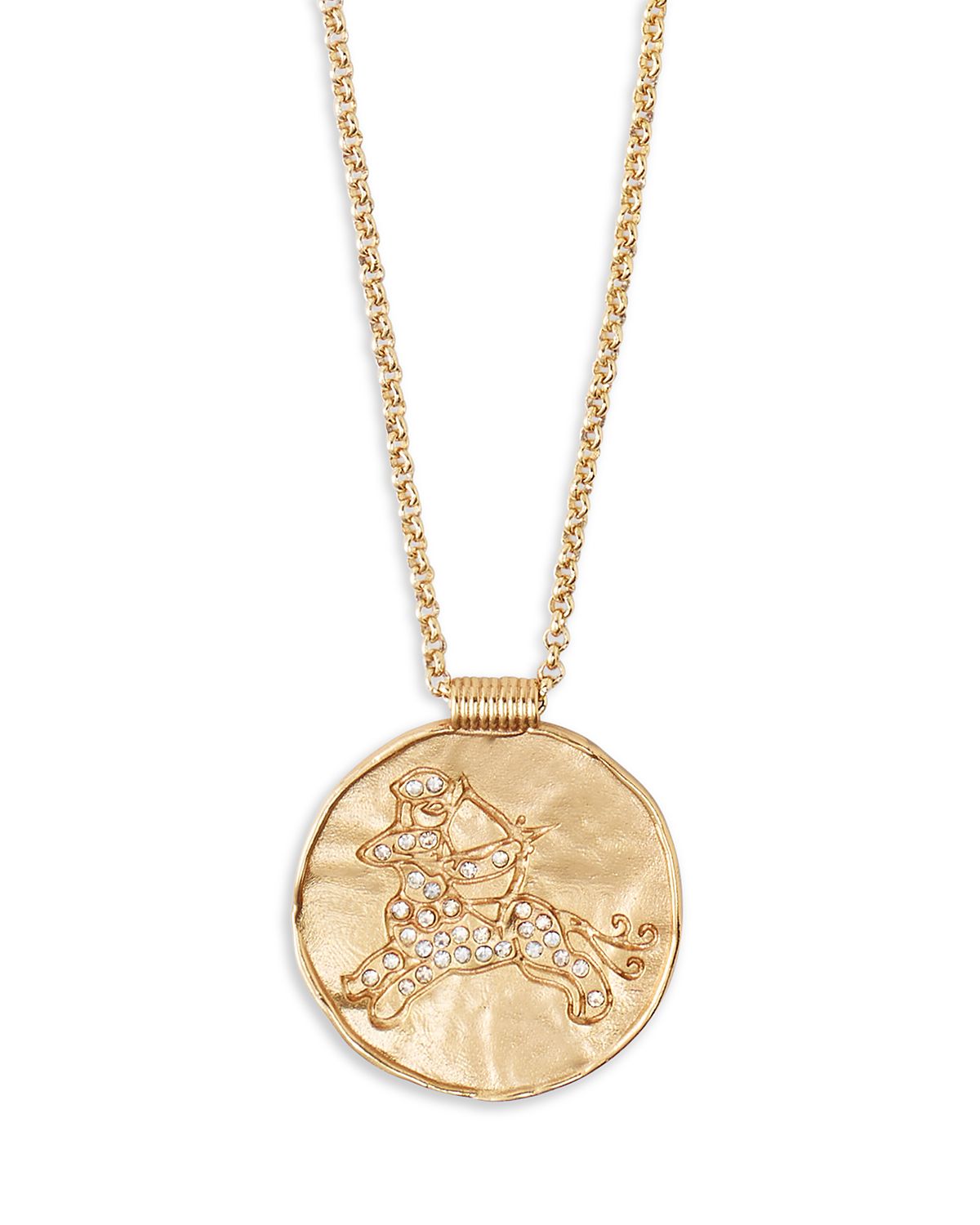 Maje Rhinestone Zodiac Pendant Necklace