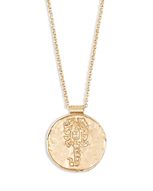 Maje Rhinestone Zodiac Pendant Necklace In Gold Tone, 26.5-29.5 In Scorpio