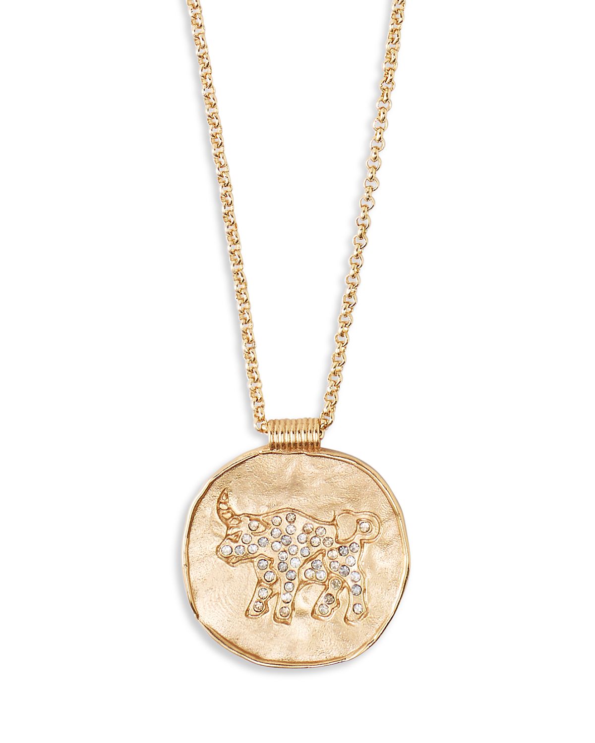 Maje Rhinestone Zodiac Pendant Necklace