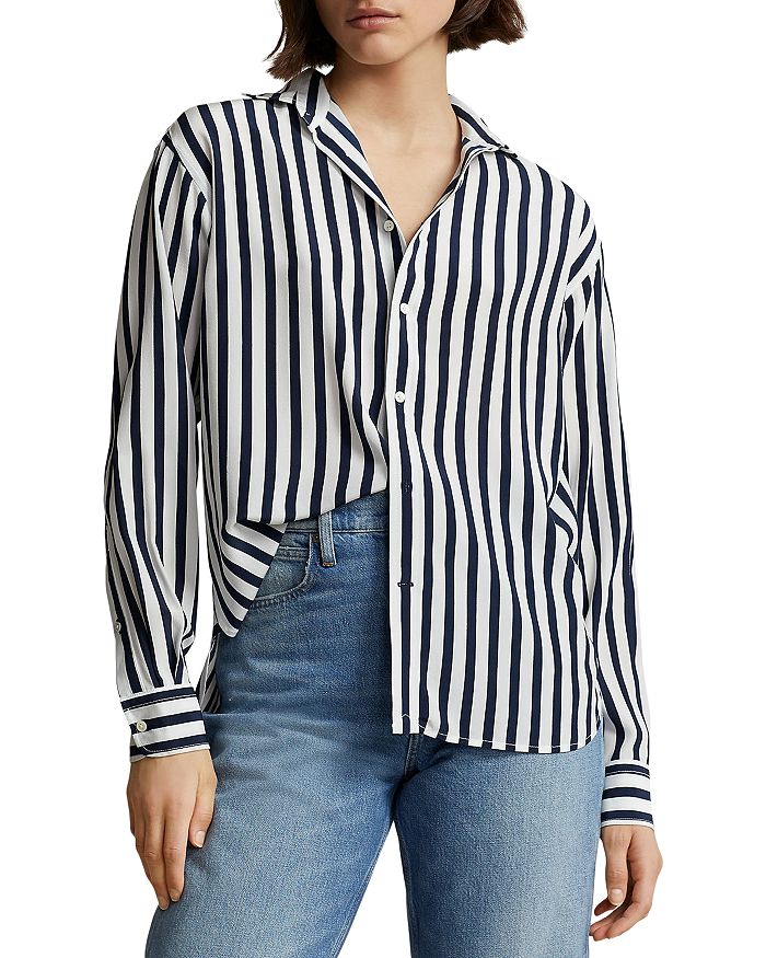 Ralph Lauren Striped Silk Shirt | Bloomingdale's
