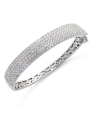 Bloomingdale's Fine Collection - Diamond Pav&eacute; Bangle Bracelet in 14K White Gold, 5.0 tcw