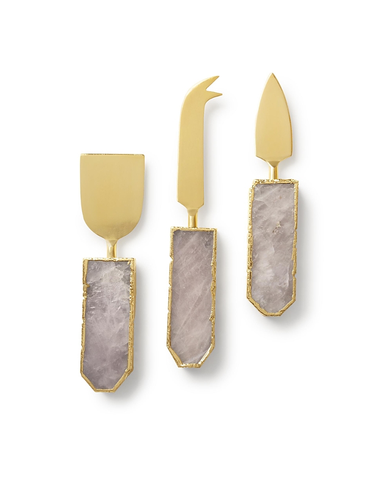 Gauri Kohli Brittany Rose Quartz Cheese Knives, Set of 3