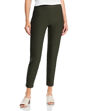 Eileen Fisher Tapered Crepe Ankle Pants In Seaweed
