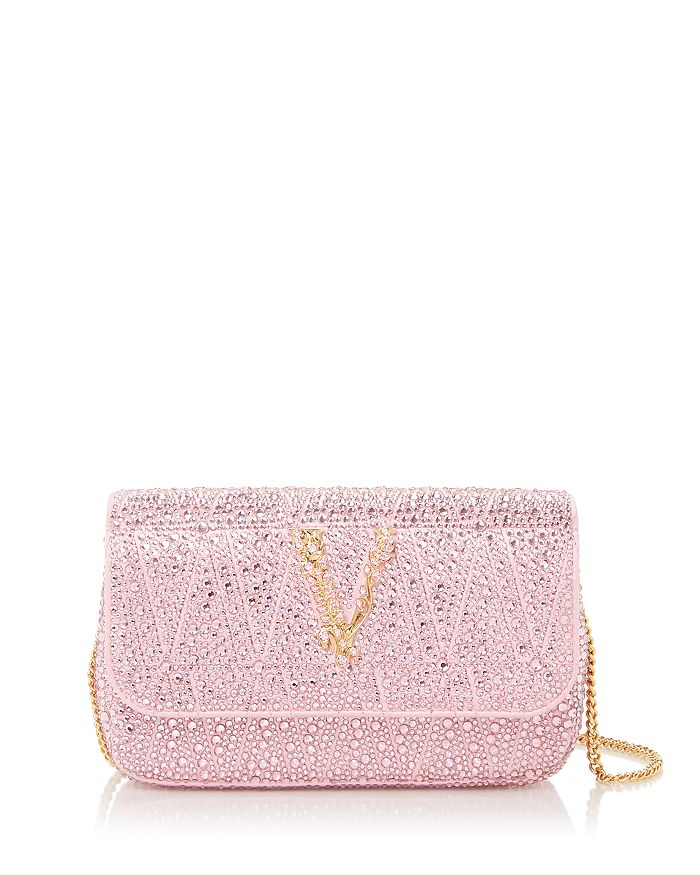 Versace Virtus Quilted Leather Wallet on Chain