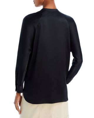 Silk Banded Collar Blouse