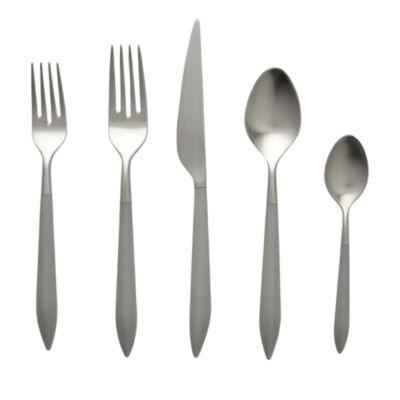 Ares Argento & Light Gray Five-Piece Place Setting – Set of 4