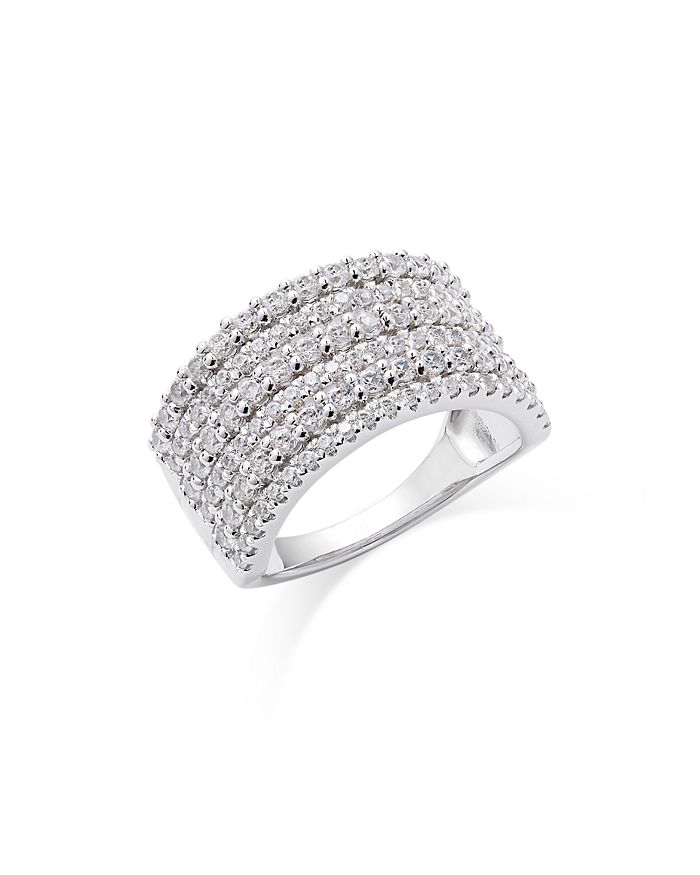 Bloomingdale's Diamond Multirow Statement Ring in 14K White Gold, 1.5