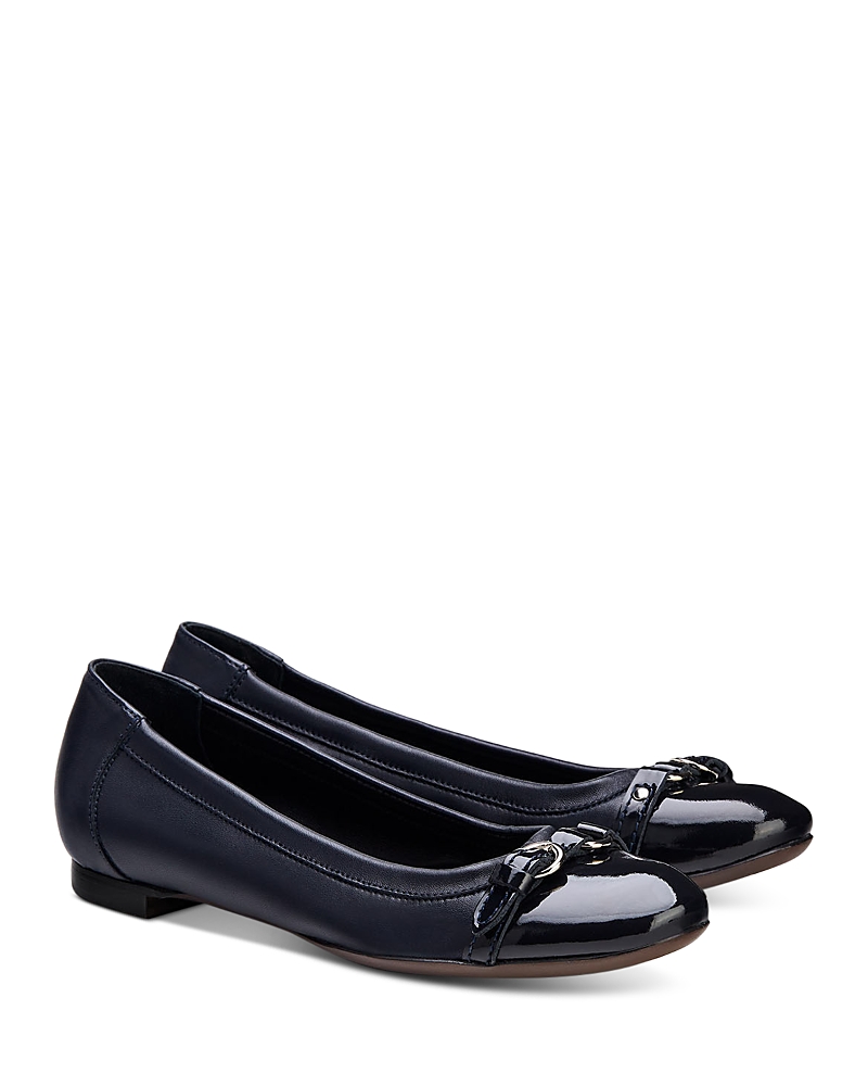 Agl Attilio Giusti Leombruni Women's Monika Cap Toe Ballet Flats In Blue Leather