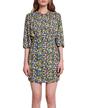 Maje Floral Mini Dress In Primroses