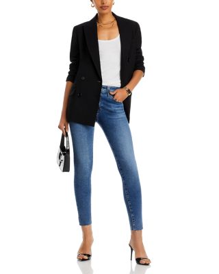 Farrah Mid Rise Raw Hem Ankle Skinny Jeans in 12 Years Fluid