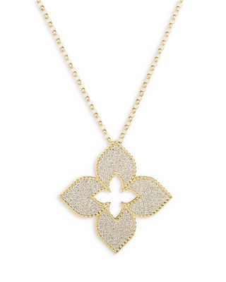 18K Gold Venetian Princess Diamond Pendant Necklace, 1.35 tcw