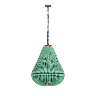 Palani Wooden Bead Chandelier in Green