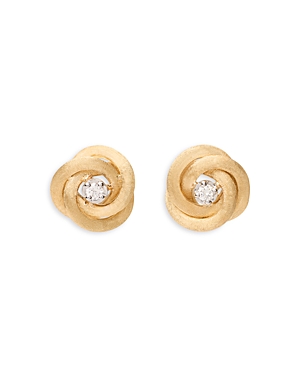 Shop Marco Bicego 18k Yellow Gold Jaipur Link Diamond Stud Earrings