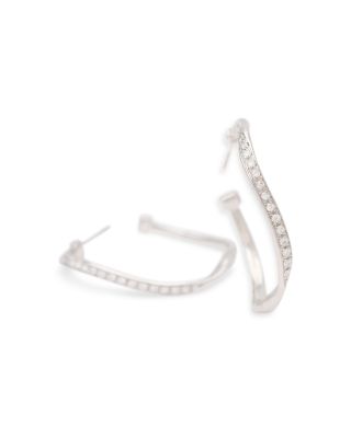 18K White Gold Marrakech Diamond Twisted Hoop Earrings