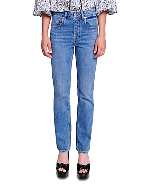 MAJE PENELOPE MID RISE JEANS IN BLUE