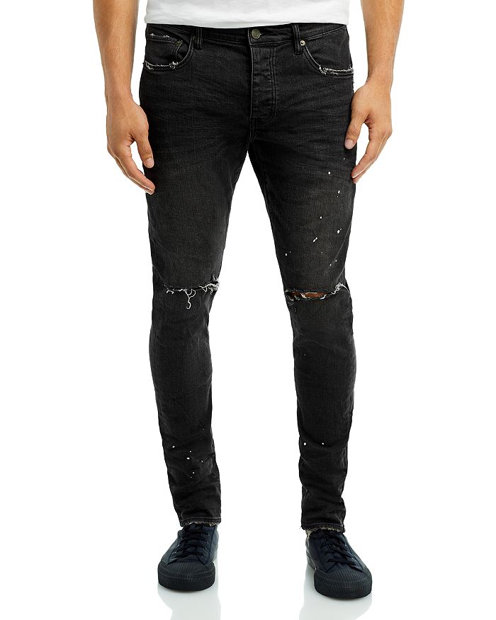 Purple Brand P001-BOS Slim Fit Jeans in Black Over Spray | Bloomingdale\'s
