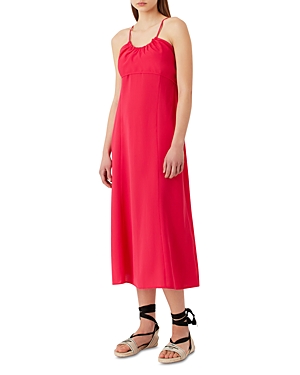 Armani Collezioni Emporio Armani Scoop Neck Midi Dress In Strawberry