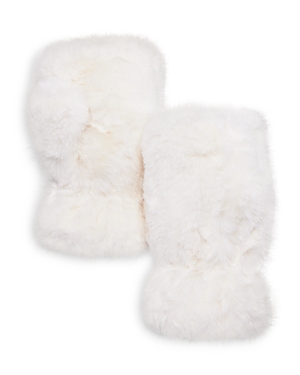 Apparis Ariel Faux Fur Fingerless Gloves In Ivory