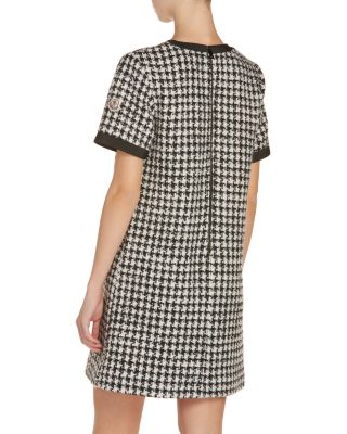 Houndstooth Tweed Mini Dress