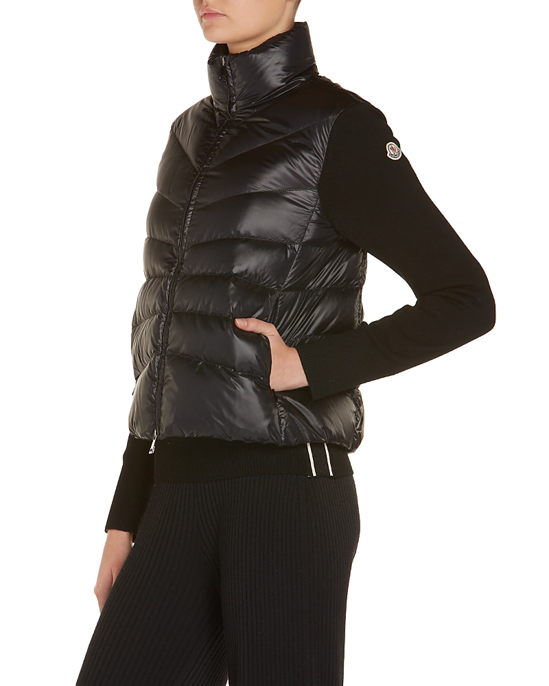 Moncler Mixed Media Wool Puffer Cardigan · 2/M