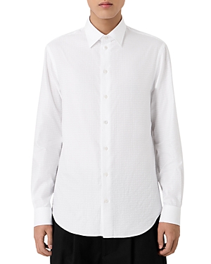 Shop Emporio Armani Regular Fit Button Down Shirt In Solid White