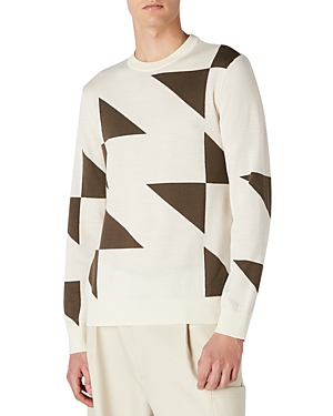 Armani Collezioni Patterned Sweater In Off White