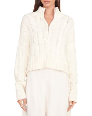 STAUD - Hampton Half Zip Cable Sweater