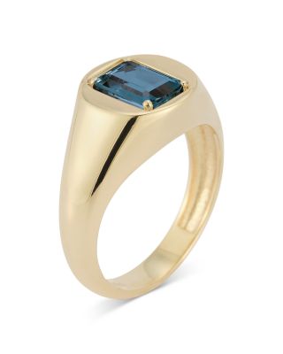 14K Yellow Gold Stone Signet Ring Collection