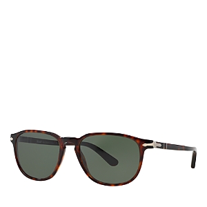 Persol Square Sunglasses, 55mm In Havana/green Solid