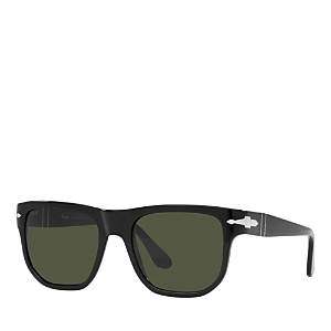 Shop Persol Square Sunglasses, 55mm In Black/green Solid