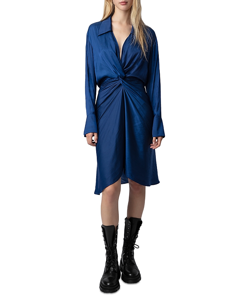 Zadig & Voltaire Rozo Twist Front Satin Dress