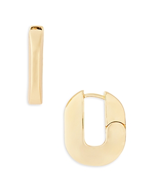 Sculpted Oval Huggie Hoop Earrings in 14K Gold Plated - 100% Exclusive