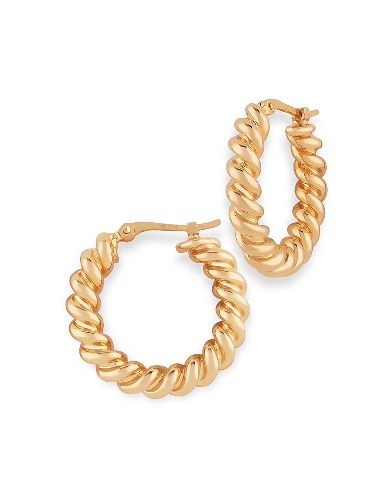 Bloomingdale's Small Spiral Twist Hoop Earrings In 14k Yellow Gold In Gold