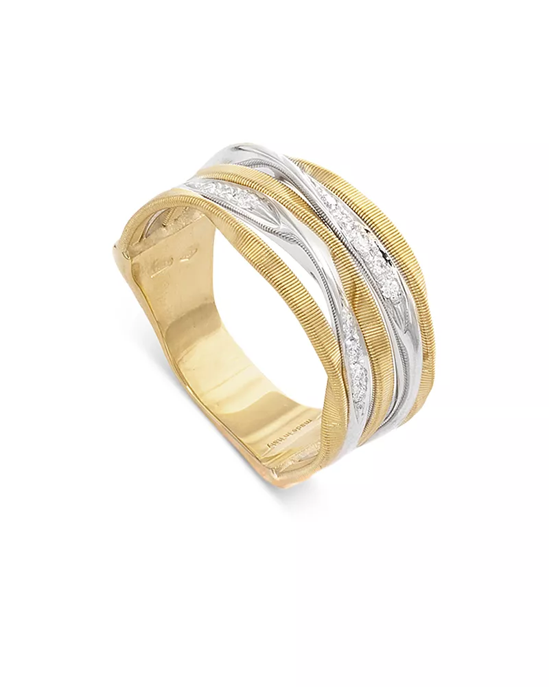 Marco Bicego 18K Yellow Gold Marrakech Onde Diamond Multirow Ring