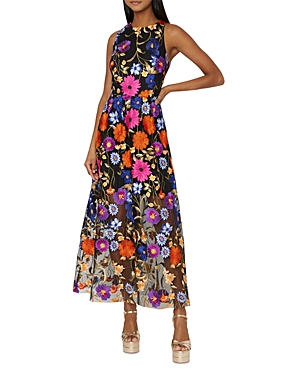 MILLY PENELOPE FLORAL MIDI DRESS