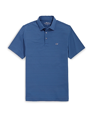 Vineyard Vines Bradley Striped Sankaty Polo Shirt In A812 Blue