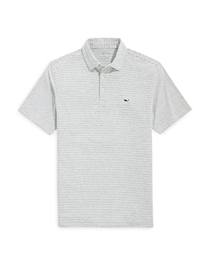 Vineyard Vines Bradley Striped Sankaty Polo Shirt In A821 White