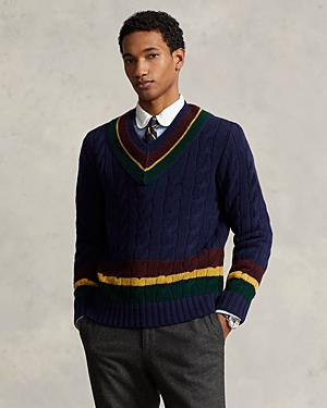 POLO RALPH LAUREN CABLE KNIT CRICKET SWEATER