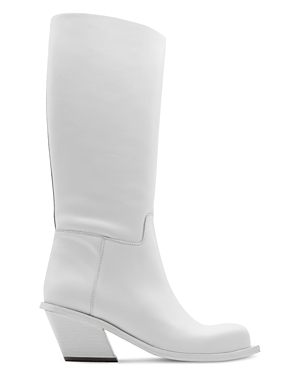 Gia Borghini Women's Blondine Western Pull On High Heel Boots In White