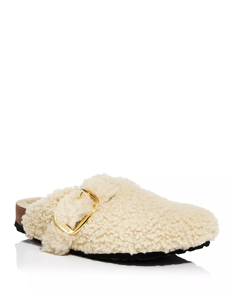 Birkenstock Women's Boston Big Buckle Teddy Shearling Clogs