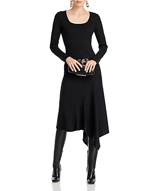 Aqua Asymmetric Sweater Dress - 100% Exclusive In Black