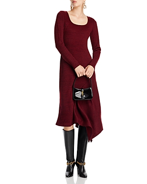 Aqua Asymmetric Sweater Dress - 100% Exclusive In Burgundy