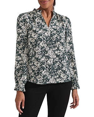 Hobbs London Delany Blouse In Green Ivory