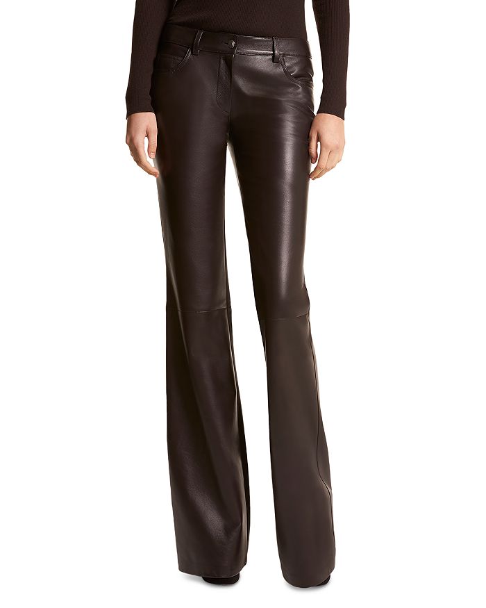 Michael Kors Collection Plonge Leather Flare Pants | Bloomingdale's