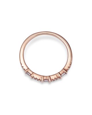 Diamond Baguette & Round Narrow Band in 14K Gold, 0.12 tcw