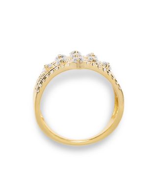 Diamond Multirow Statement Ring in 14K Yellow Gold, 1.0 tcw