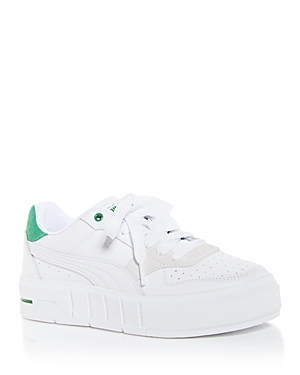 Puma Women's Cali Court Platform Low Top Sneakers In White/green