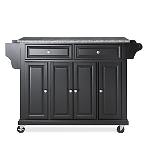 Crosley Full Size Granite Top Kitchen Cart In Black