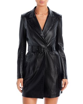 FRENCH CONNECTION Faux Leather Belted Jacket Dress Bloomingdale's
