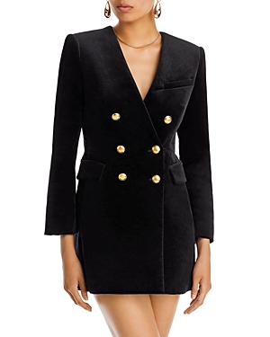 Shop A.l.c Chelsea Velvet Jacket Mini Dress In Black